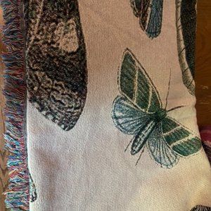 Butterfly woven blanket